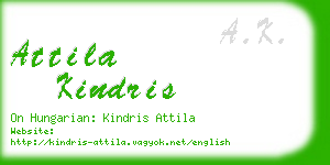 attila kindris business card